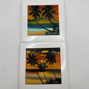 Tropical Sunset Hand Painted Tiles